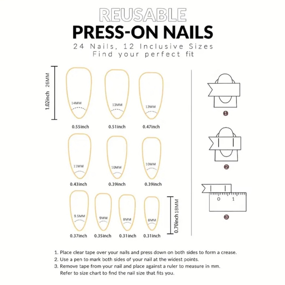 🆕 Green Marble Print Press On Nails Golden Foil Design Smudged Almond Shape NIB - Picture 4 of 5